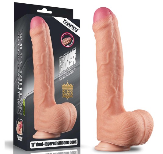 Giętkie realistyczne dildo z przyssawką penis 28cm